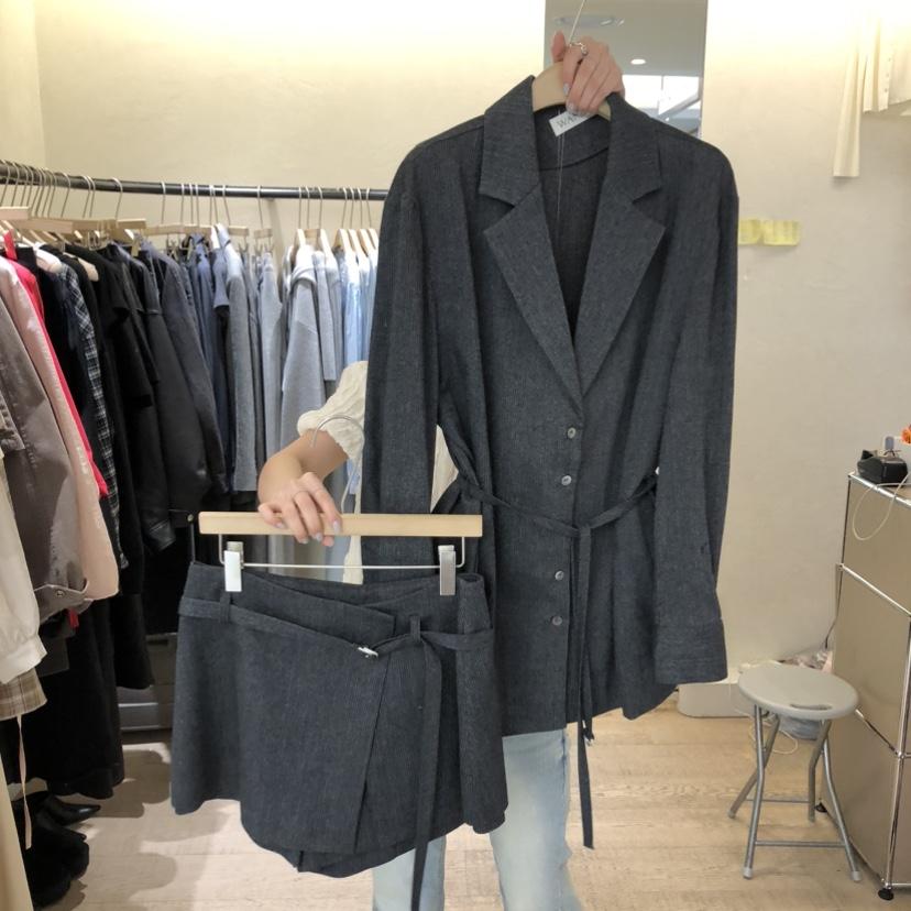 W AND J韓國直郵實拍女裝新品時尚26春夏套裝不含內搭含腰帶W AND J套裝