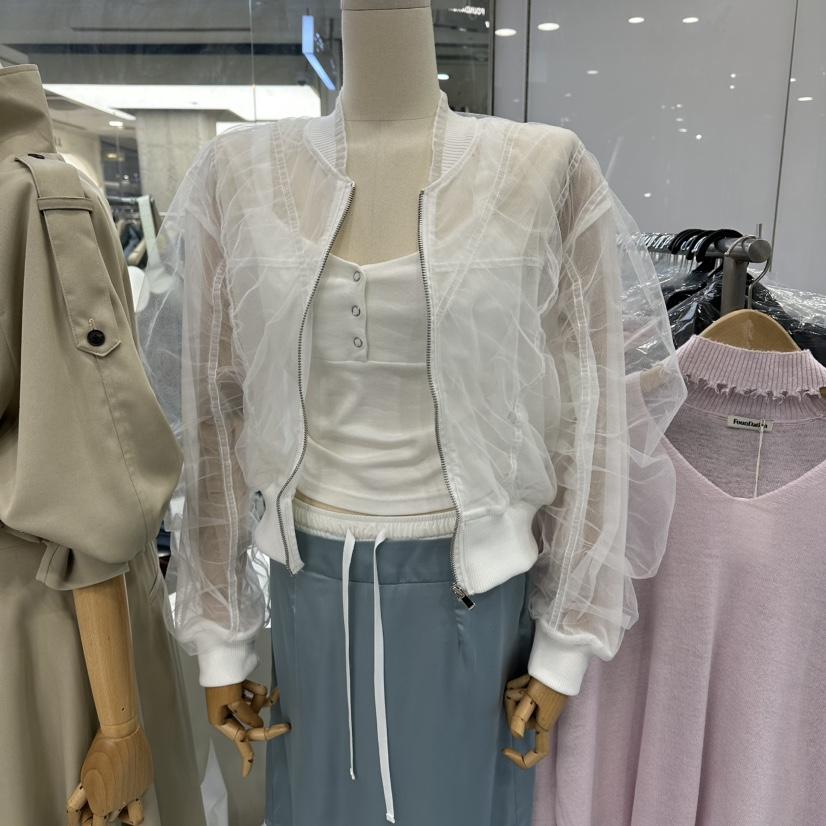 FOUNDATION韓國代購女裝新品人氣休閑時尚夾克不含內搭透明FOUNDATION夾克