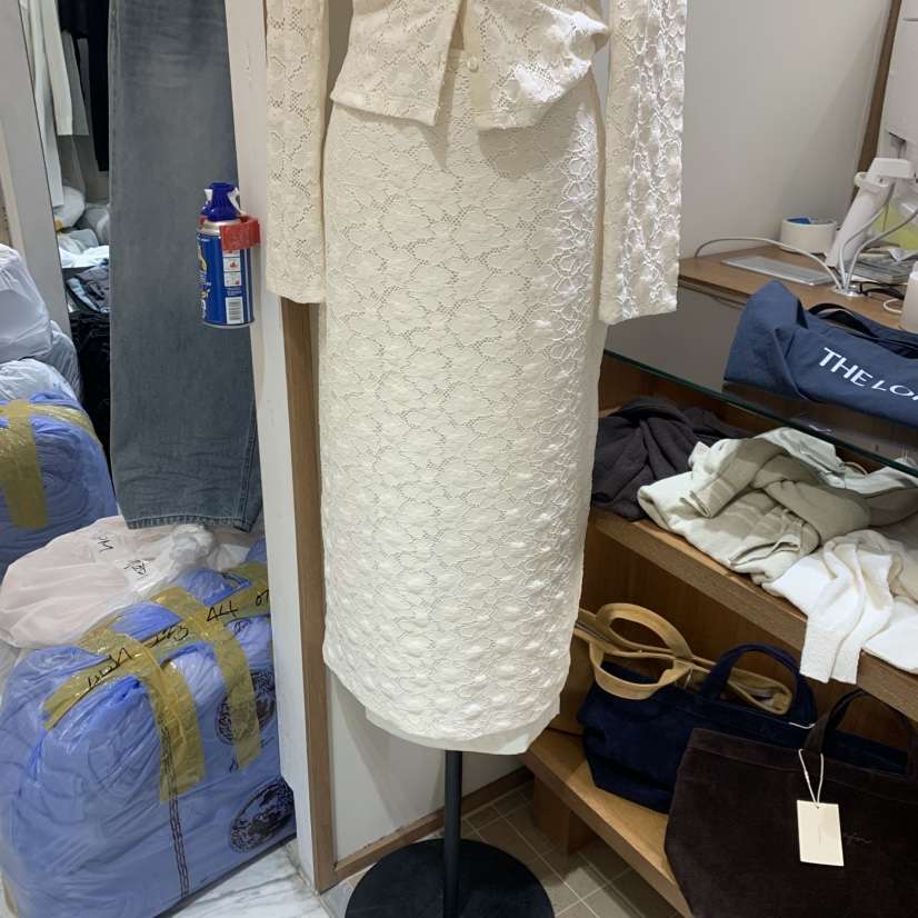 LOFN韓國直郵實拍女士新款職業推薦休閑26春夏長裙鉤針編織LOFN長裙