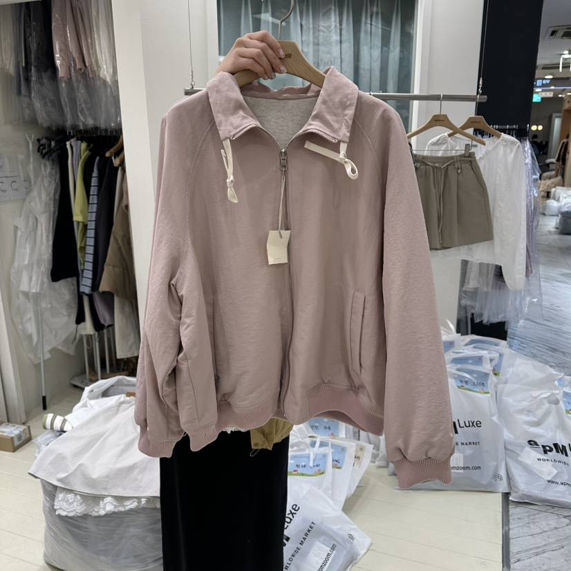 OURMOMENT韓國東大門代購女裝新品休閑熱賣26春夏夾克里外穿OURMOMENT夾克