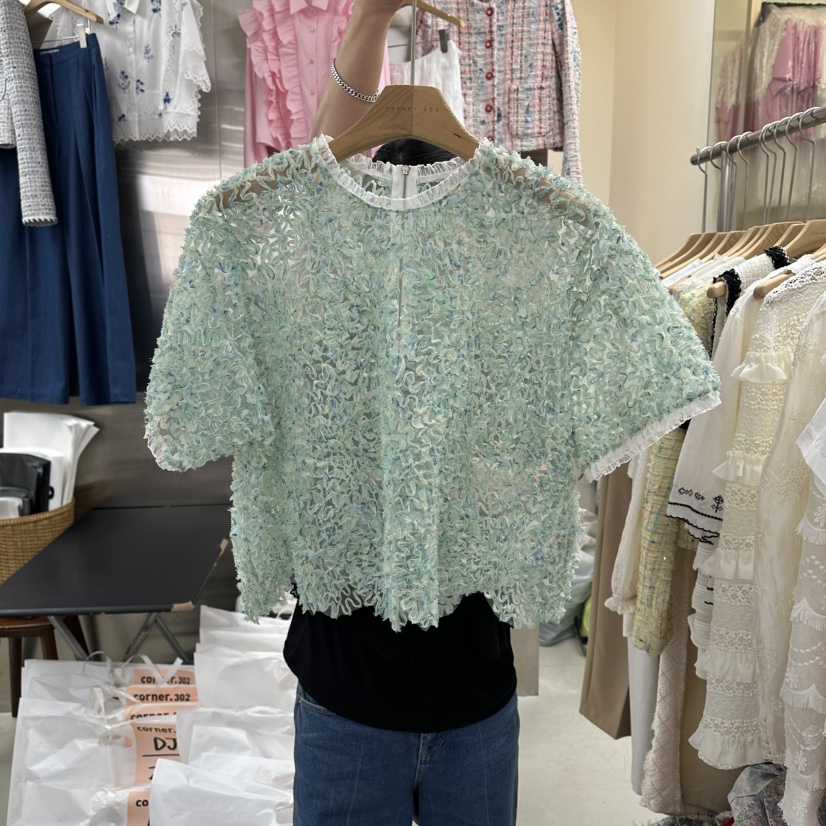 CORNER韓國直郵女士新品休閑人氣推薦熱賣時尚襯衫蕾絲衫CORNER.302襯衫/蕾絲衫