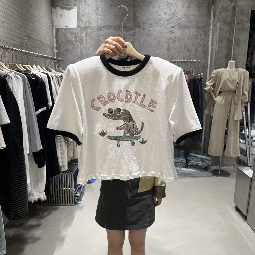 JUNI韓國直郵實拍女士新款休閑推薦人氣時尚26春夏職業T恤my juniT恤