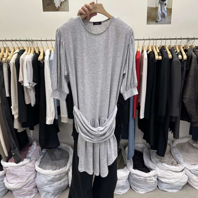 VIVEL韓國直郵女士新品職業人氣推薦休閑時尚26春夏連衣裙褶皺VIVEL連衣裙