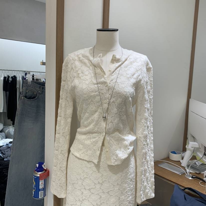 LOFN韓國代購女士新品休閑時尚職業長袖T恤不含內搭鉤針編織LOFN長袖T恤