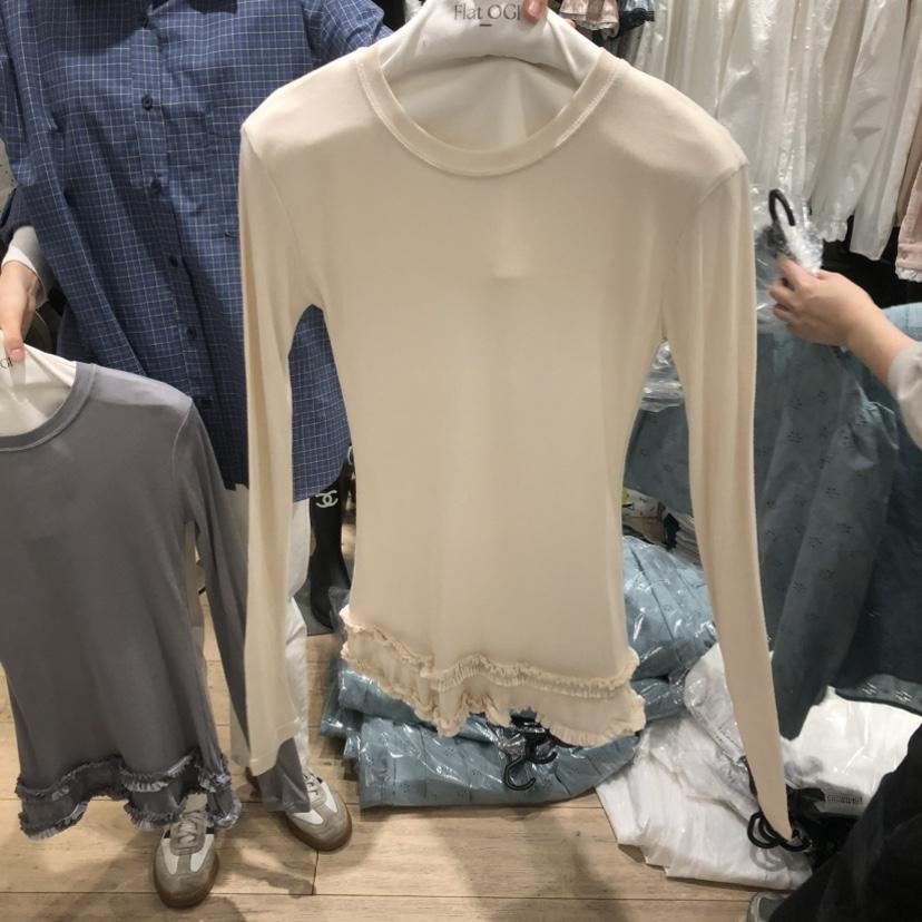 OGI韓國直郵女裝新品推薦熱賣26春夏時尚職業長袖T恤雙層FLat OGI長袖T恤