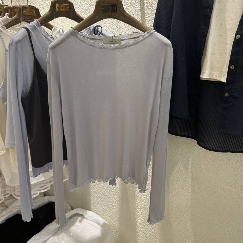 EMPTY韓國東大門直郵女裝新款推薦時尚人氣休閑職業長袖T恤EMPTY長袖T恤