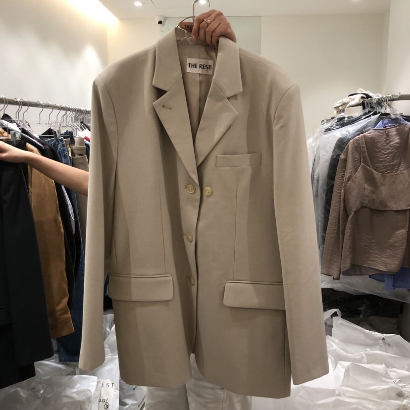 THE REST韓國東大門代購女士新品人氣26春夏休閑夾克亞麻布THE REST/UNNOEUD夾克