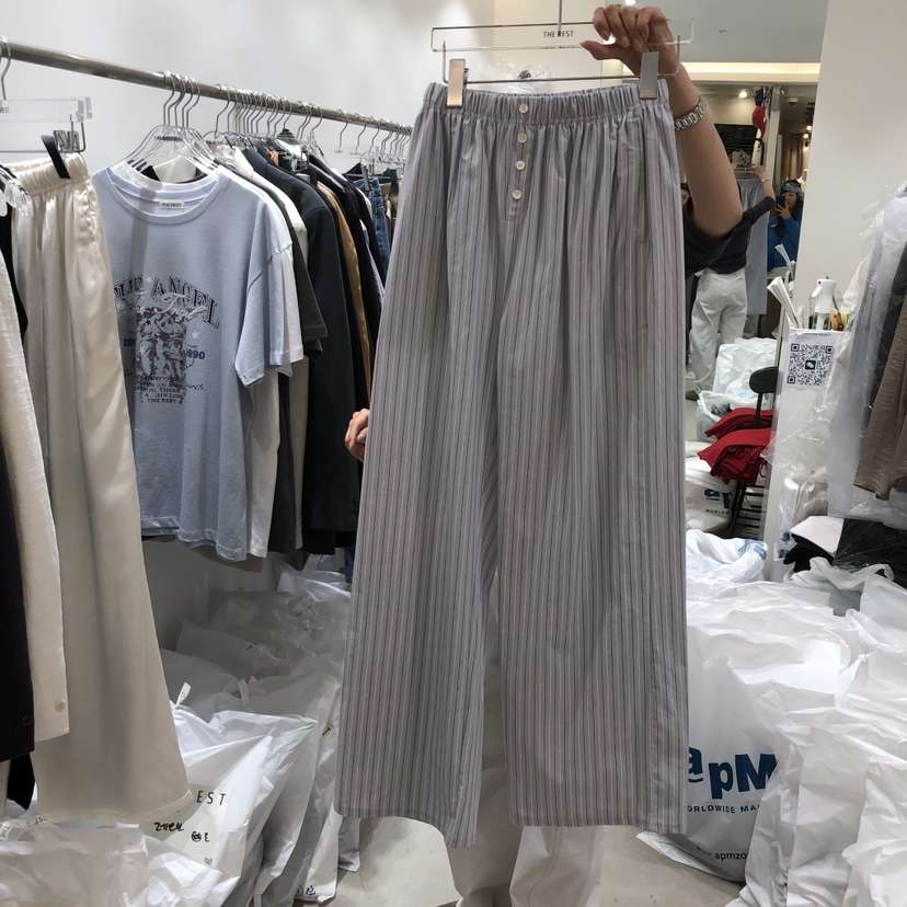 THE REST韓國直郵女士新款職業熱賣人氣26春夏休閑褲紐扣THE REST/UNNOEUD休閑褲