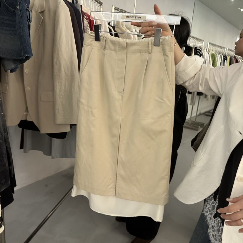 DOUBLE STANDARD/LE SMOKING/MAISONSTAFF韓國東大門代購女士新款時尚長裙不含腰帶MAISONSTAFF長裙