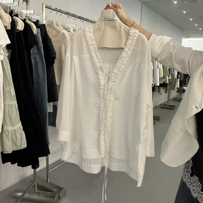DOUBLE STANDARD/LE SMOKING/MAISONSTAFF韓國直郵女裝新款休閑襯衫蕾絲衫絲綢MAISONSTAFF襯衫/蕾絲衫
