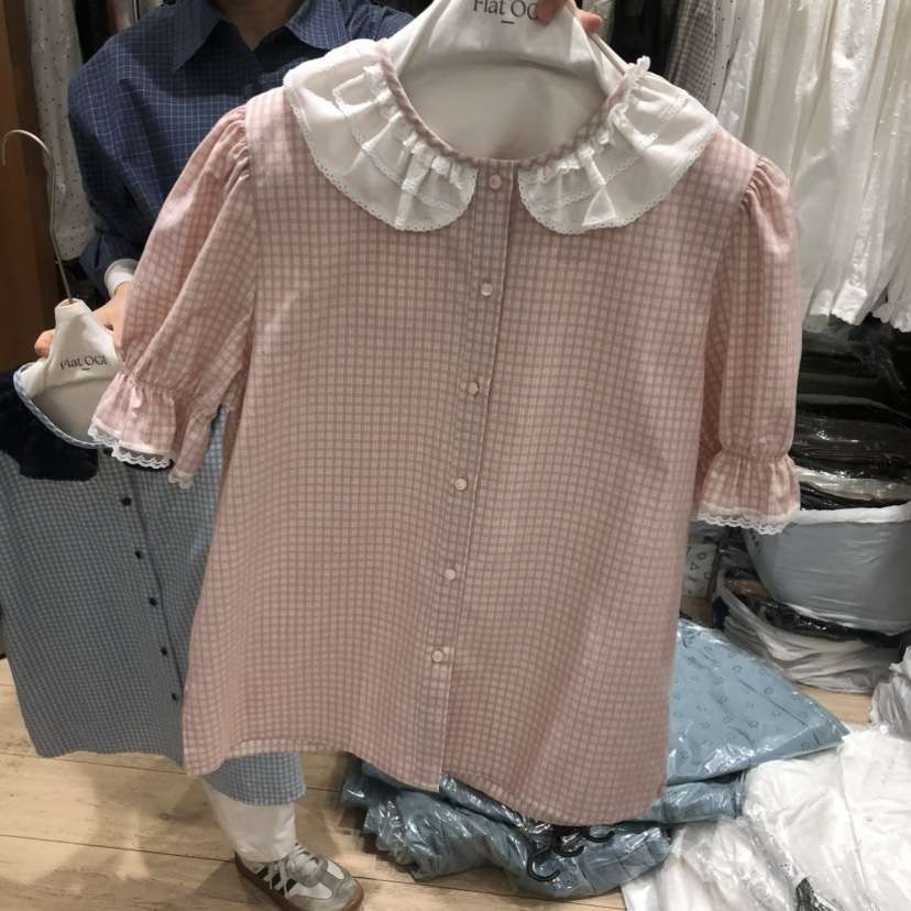 OGI韓國直郵女士新款職業推薦休閑熱賣時尚人氣襯衫蕾絲衫FLat OGI襯衫/蕾絲衫