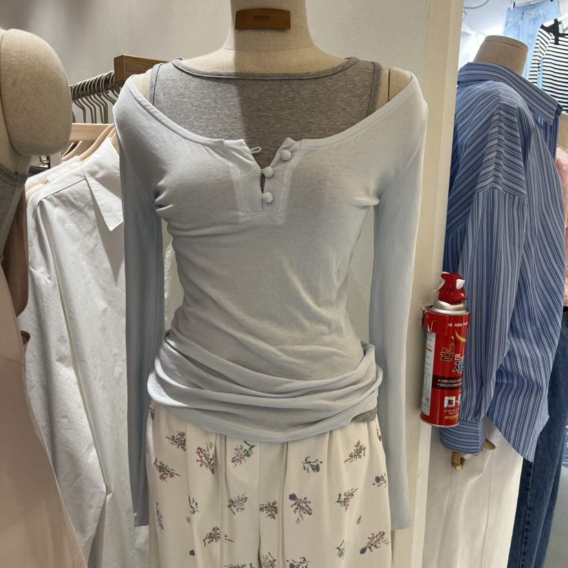 HOWFF韓國直郵女裝新款休閑時尚熱賣推薦長袖T恤不含內搭HOWFF長袖T恤