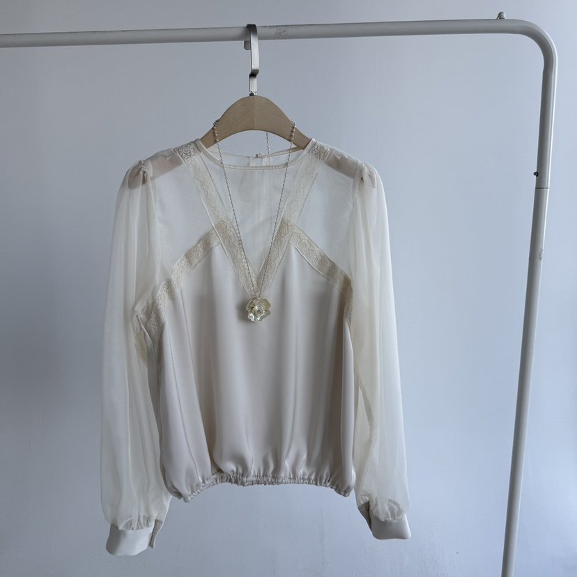 JENNY 1976韓國東大門代購女士新品時尚襯衫蕾絲衫不含項鏈真絲JENNY 1976襯衫/蕾絲衫