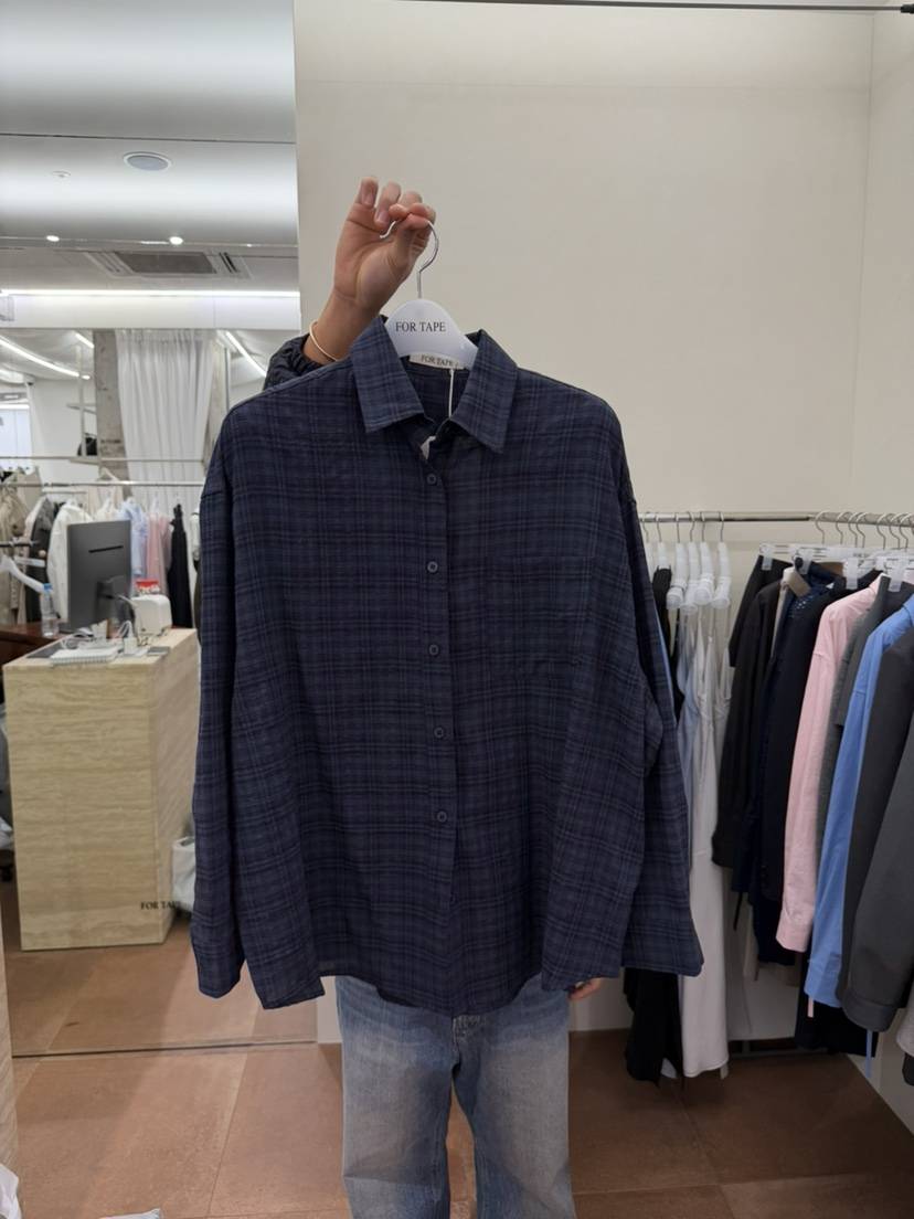 FOR TAPE韓國東大門代購女裝新品推薦襯衫蕾絲衫格子亞麻FOR TAPE襯衫/蕾絲衫