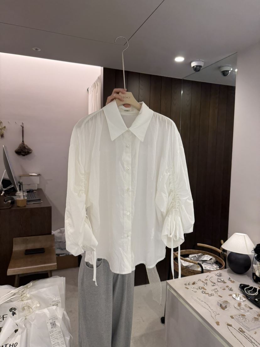 LEGACY韓國代購女裝新品職業熱賣真品休閑襯衫蕾絲衫褶皺LEGACY襯衫/蕾絲衫