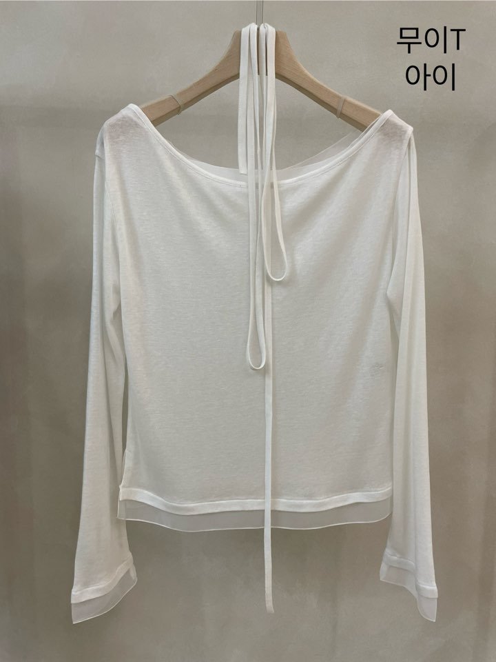 KONI/LAKE-A韓國代購女裝新品熱賣推薦休閑長袖T恤含脖帶KONI/LAKE-A長袖T恤