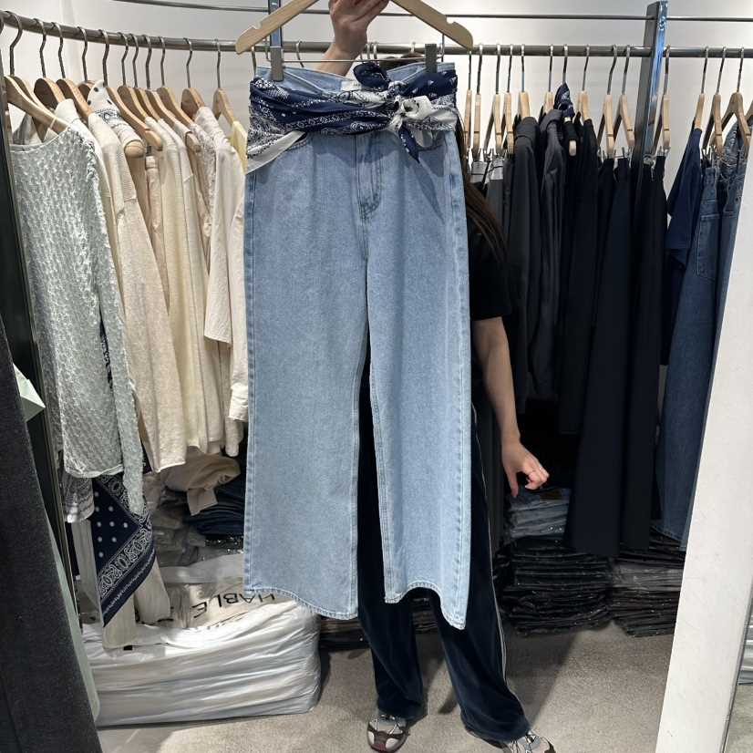 HABLE韓國代購女裝新款推薦26春夏休閑熱賣人氣牛仔褲圍巾HABLE牛仔褲