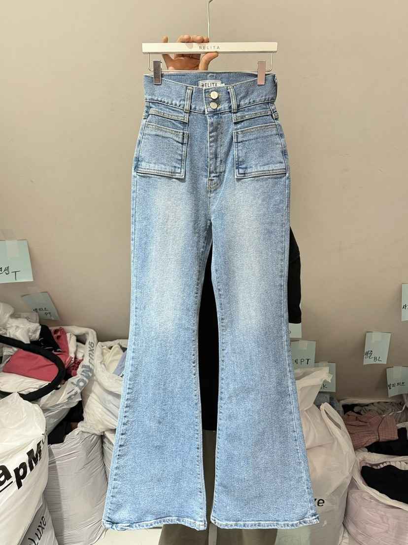 BELITA-L韓國東大門代購女裝新品休閑26春夏職業推薦牛仔褲BELITA-L牛仔褲