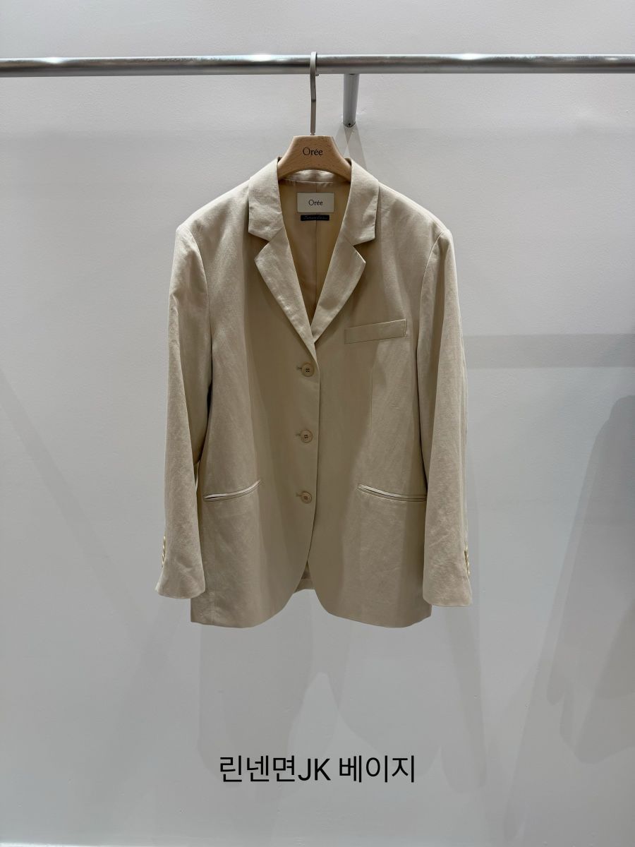 OREE韓國東大門直郵女裝新款職業熱賣推薦休閑夾克亞麻棉OREE夾克