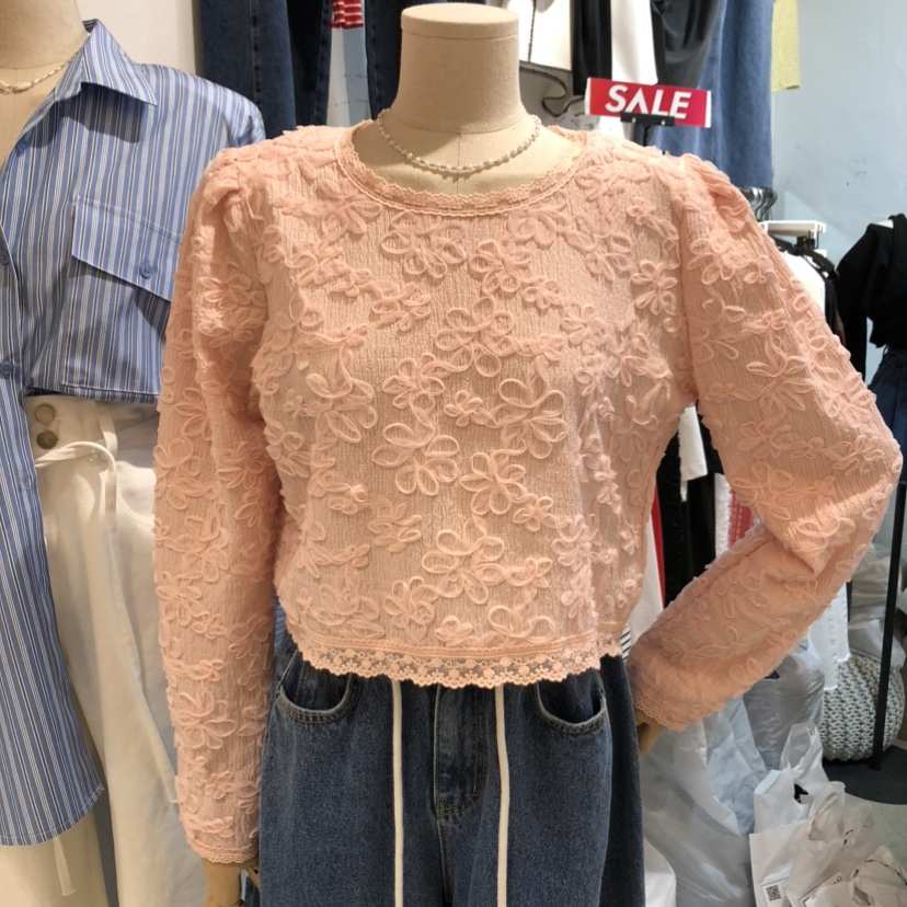 OZ韓國直郵女士新品26春夏人氣推薦熱賣時尚休閑襯衫蕾絲衫OZ.ounce襯衫/蕾絲衫