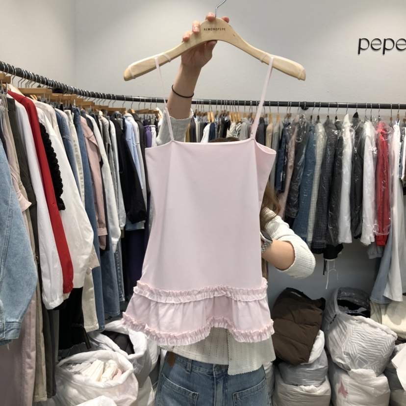 ALMOND PEPE韓國東大門代購女士新品人氣推薦時尚吊帶背心ALMOND PEPE吊帶/背心