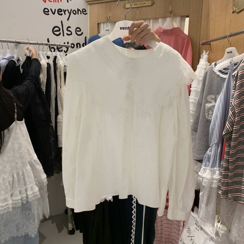 VENTI韓國直郵女裝新款休閑熱賣人氣時尚26春夏襯衫蕾絲衫VENTI襯衫/蕾絲衫