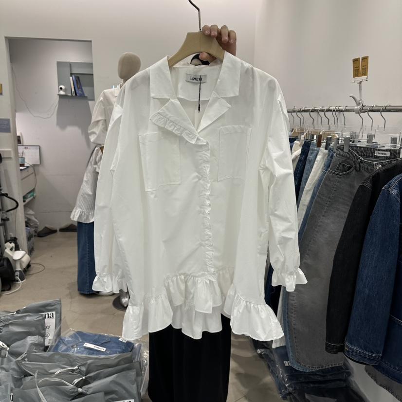 LEHNA韓國東大門代購女士新款人氣熱賣26春夏時尚襯衫蕾絲衫LEHNA襯衫/蕾絲衫