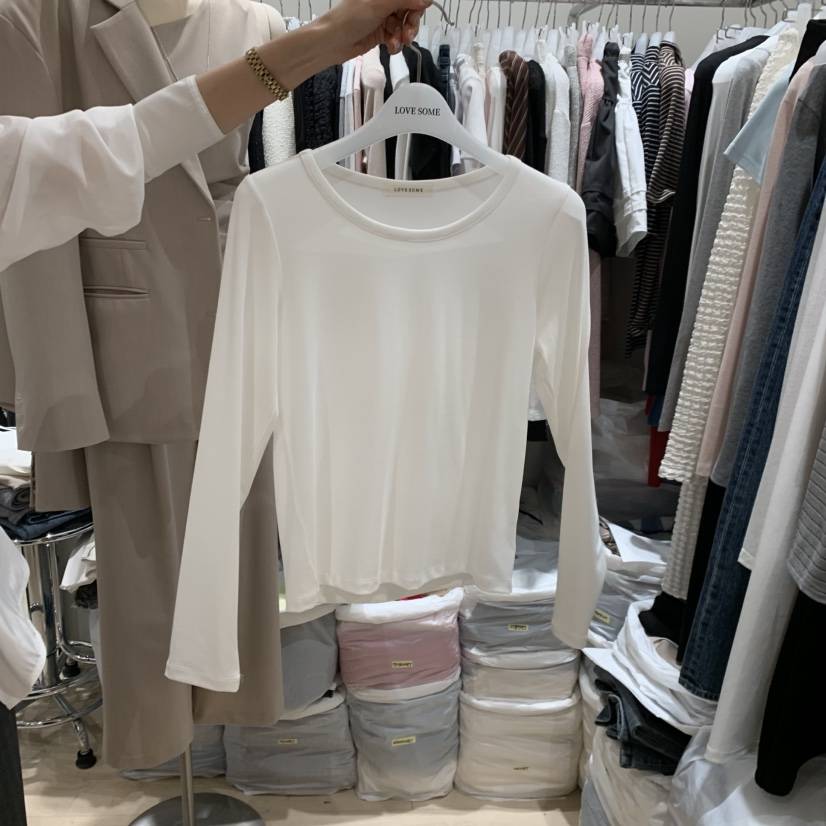 LOVE SOME韓國東大門直郵女士新款推薦職業時尚熱賣長袖T恤LOVE SOME長袖T恤