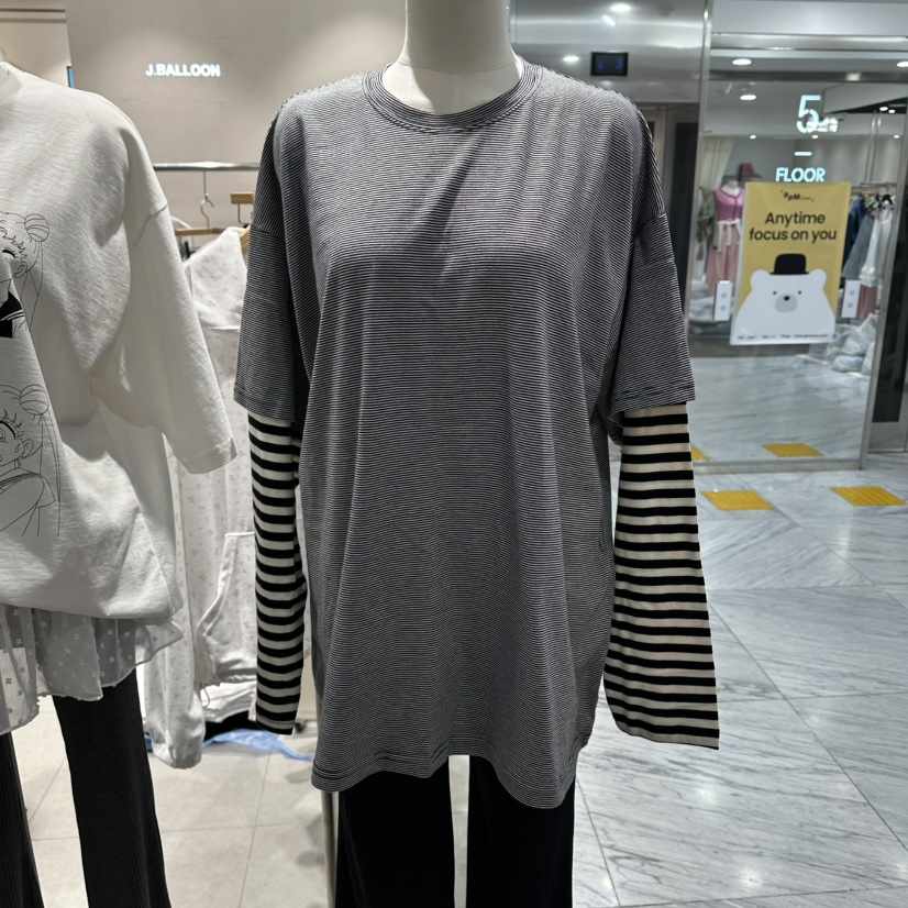 J.BALLOON韓國東大門代購女裝新款熱賣人氣長袖T恤假兩件J.BALLOON長袖T恤