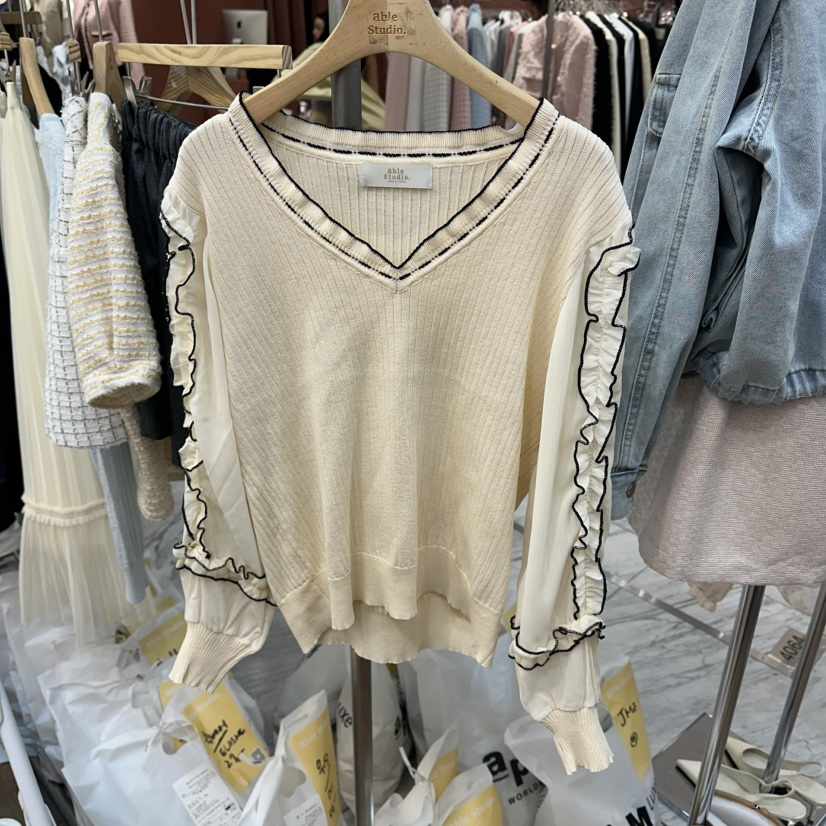 ABLESTUDIO韓國直郵女士新品熱賣職業26春夏推薦休閑針織衫ABLESTUDIO針織衫