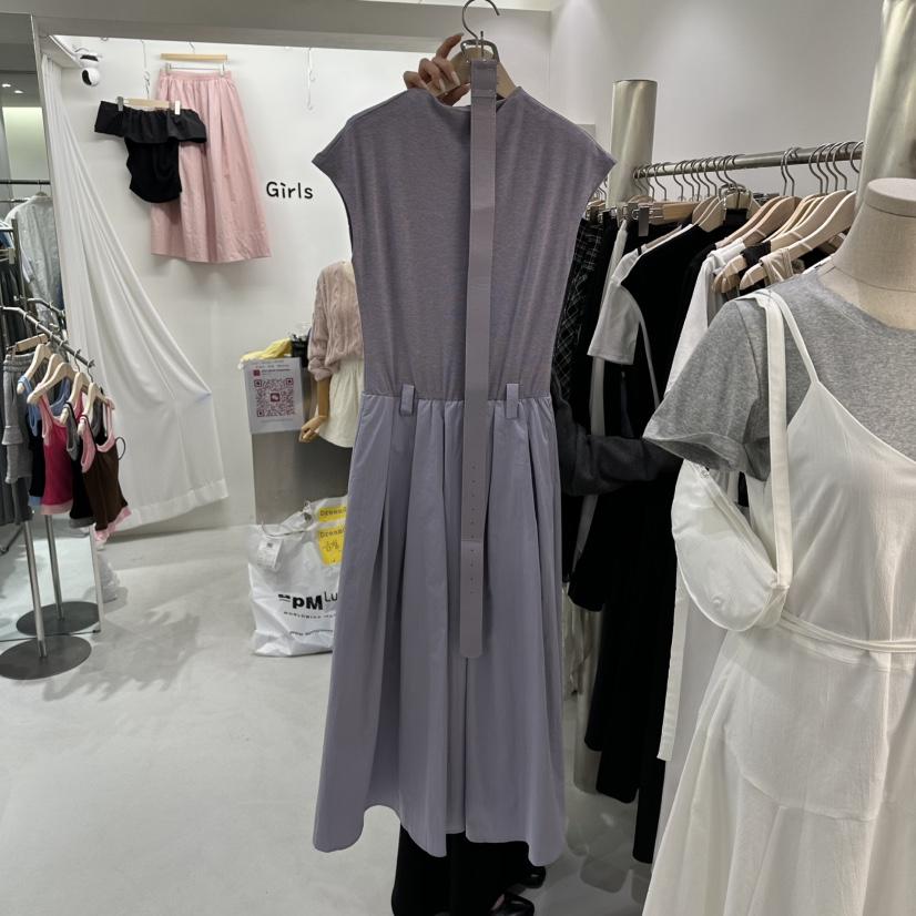 AHOY韓國直郵女裝新款推薦休閑時尚職業連衣裙含腰帶高領AHOY連衣裙