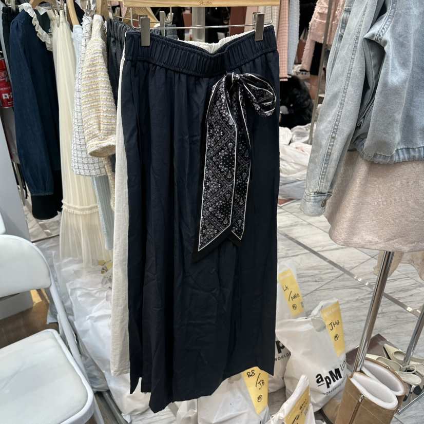 ABLESTUDIO韓國直郵實拍女裝新款職業休閑26春夏長裙含絲巾ABLESTUDIO長裙