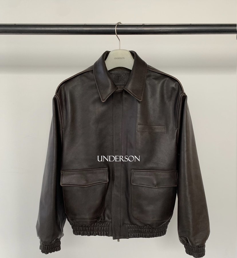 UNDERSON韓國直郵女裝新款人氣職業熱賣時尚休閑26春夏皮衣UNDERSON皮衣