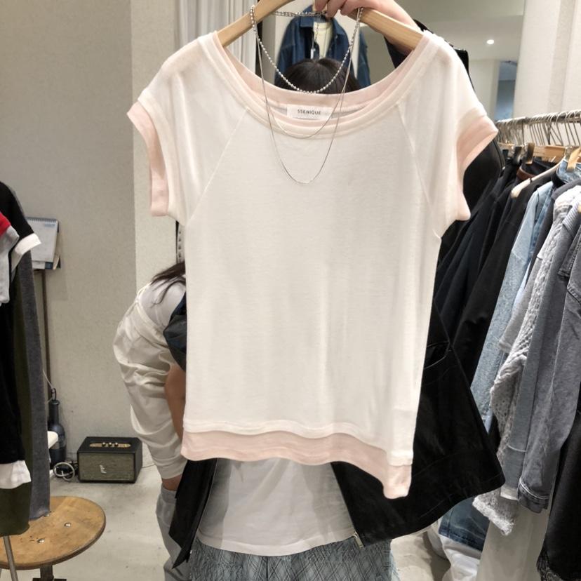 SSEMIENNE韓國東大門代購女士新款26春夏休閑熱賣時尚T恤SSENIQUET恤