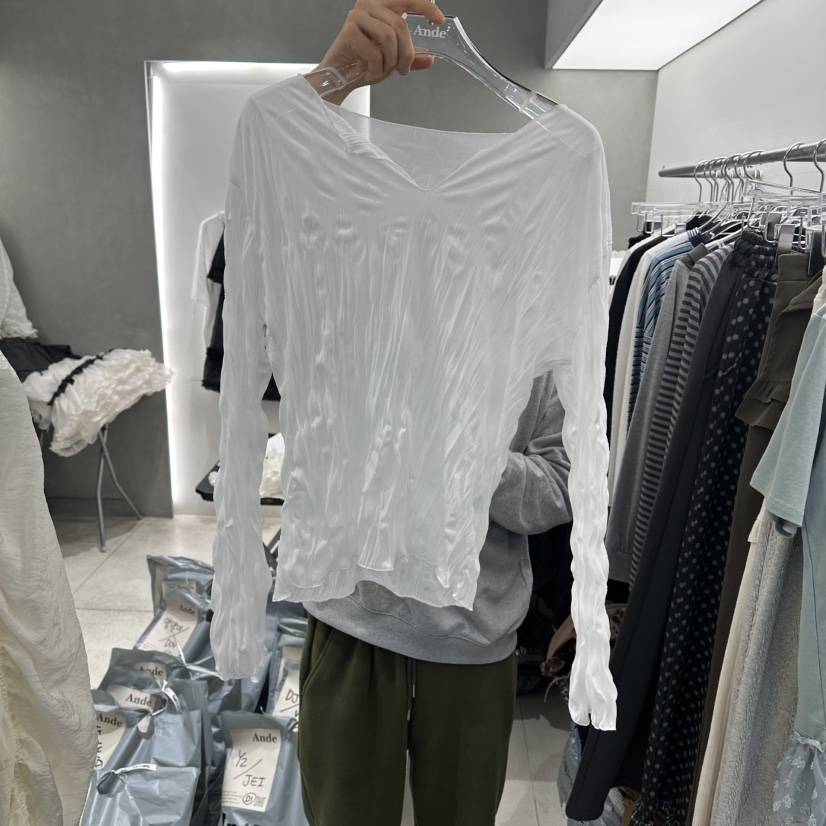 ANDE韓國代購女裝新款推薦職業真品時尚人氣熱賣休閑長袖T恤Ande長袖T恤