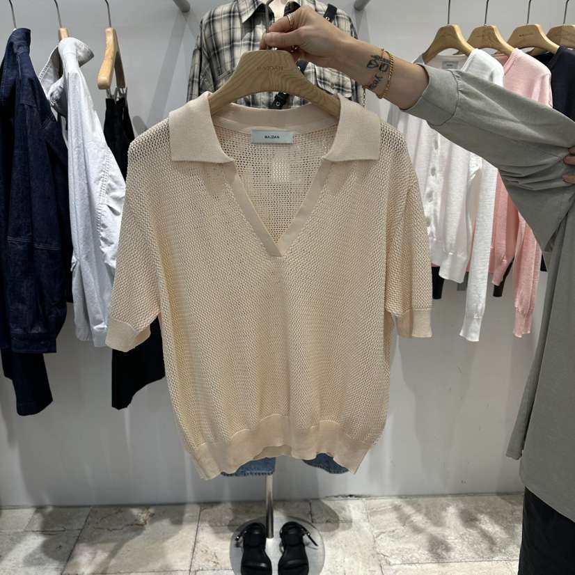 MAJDAN韓國代購女士新品人氣26春夏熱賣職業推薦休閑針織衫MAJDAN針織衫