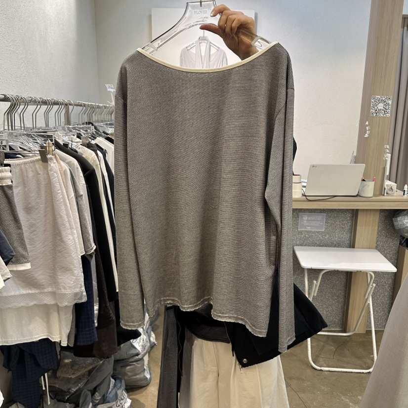 PLOVER韓國代購女士新款26春夏真品推薦職業人氣休閑長袖T恤PLO_VER長袖T恤