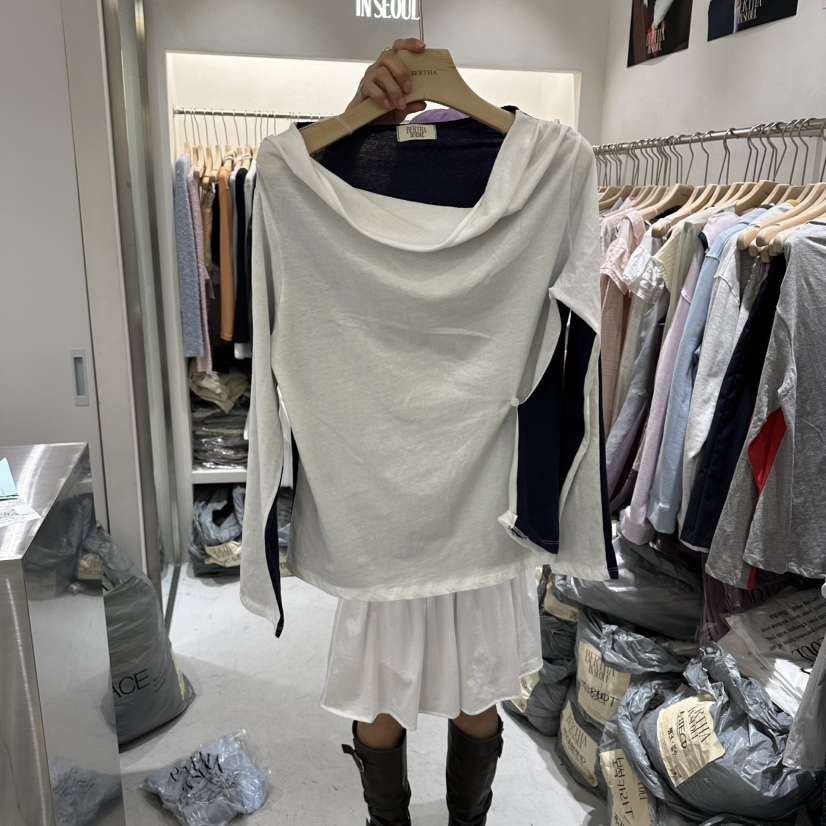 BERTHA韓國直郵實拍女士新品推薦人氣休閑26春夏時尚長袖T恤BERTHA長袖T恤