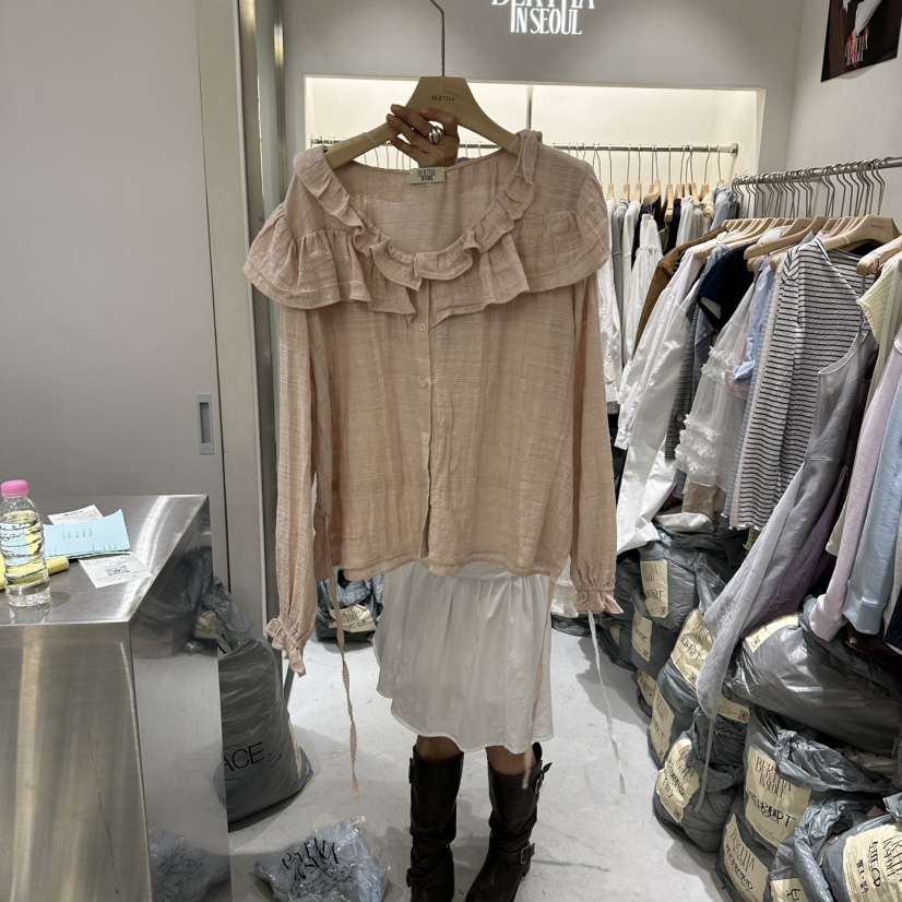 BERTHA韓國直郵女裝新款職業人氣時尚26春夏休閑襯衫蕾絲衫BERTHA襯衫/蕾絲衫