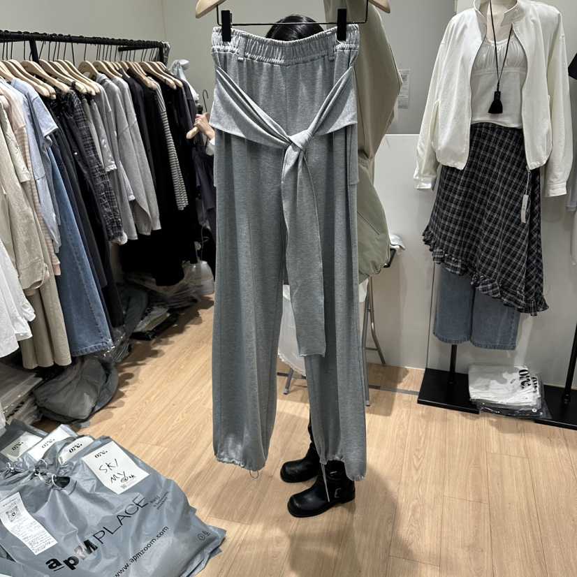 ORE-P韓國直郵女士新款推薦時尚休閑26春夏職業休閑褲系帶ORE休閑褲