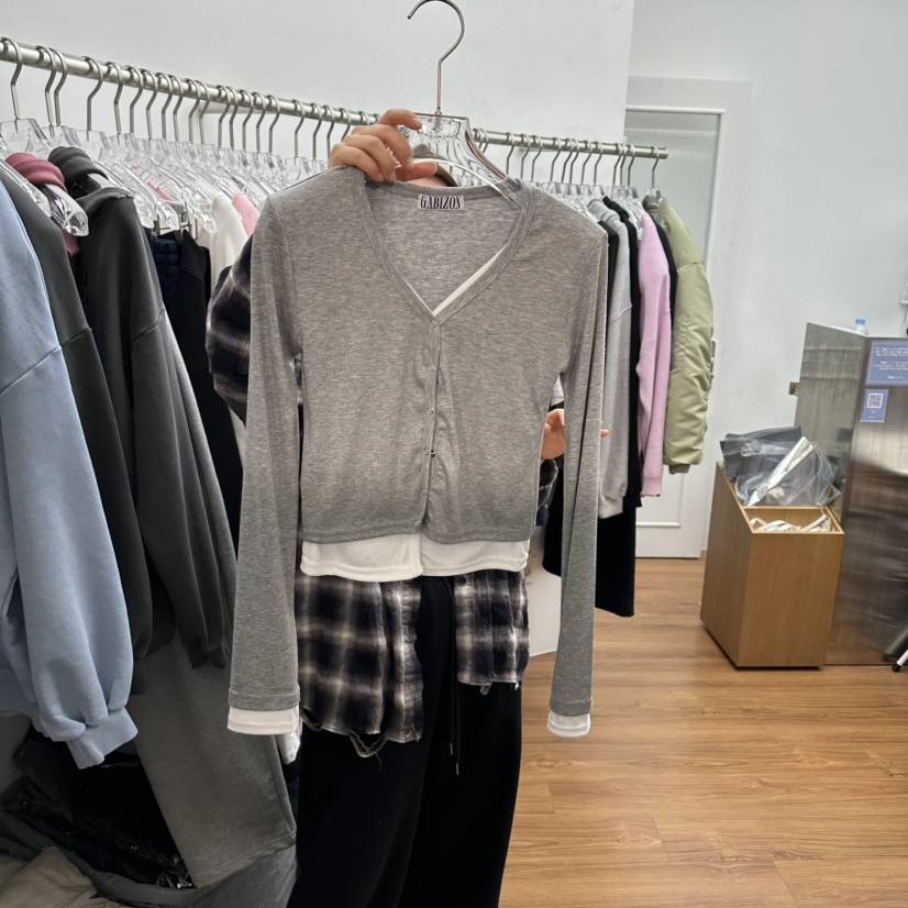 GABIZON韓國直郵女裝新款職業休閑熱賣26春夏長袖T恤假兩件GABIZON長袖T恤