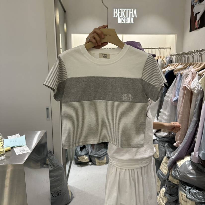BERTHA韓國東大門代購女士新品推薦休閑職業26春夏時尚T恤BERTHAT恤