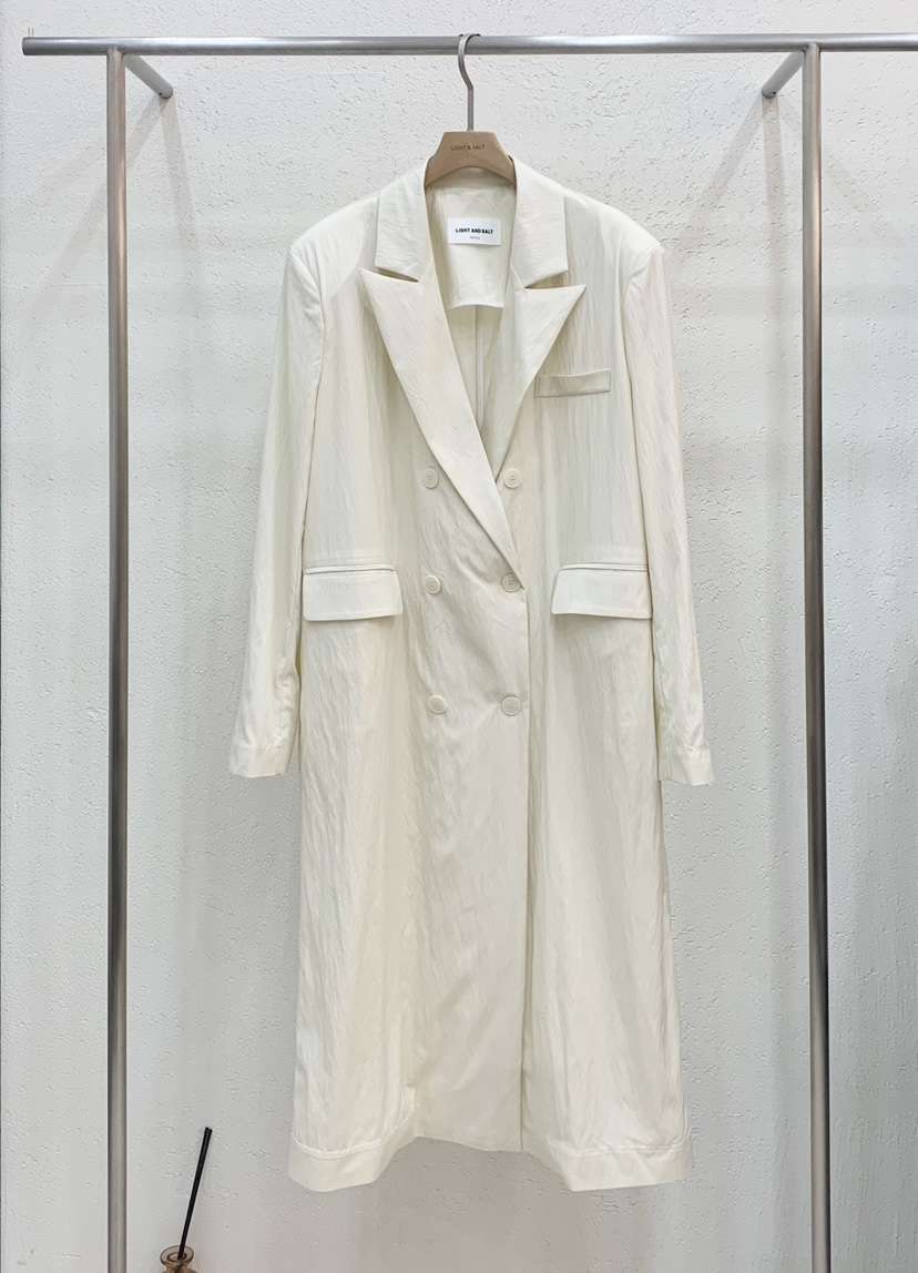 LIGHT AND SALT韓國直郵女士新款推薦職業長款風衣雙層LIGHT AND SALT長款風衣