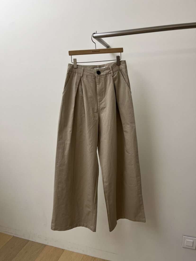 BLENDING-p韓國東大門直郵女士新款人氣休閑褲斜紋棉布褶裥BLENDING-p休閑褲