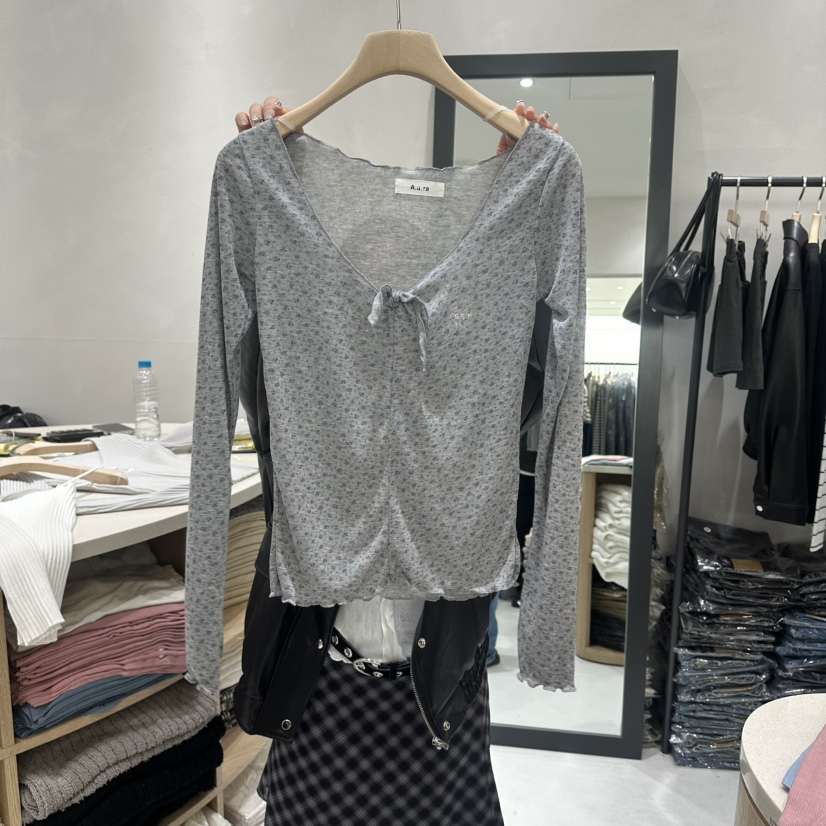 AURA韓國直郵實拍女裝新品休閑職業人氣時尚推薦熱賣長袖T恤Au ra長袖T恤