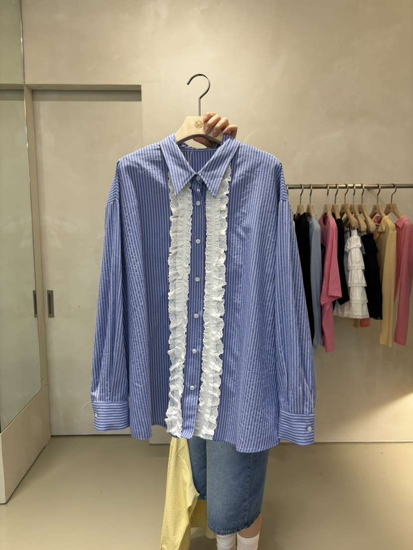 LIVE AID-P韓國直郵女士新品職業真品26春夏襯衫蕾絲衫LIVE AID-P襯衫/蕾絲衫