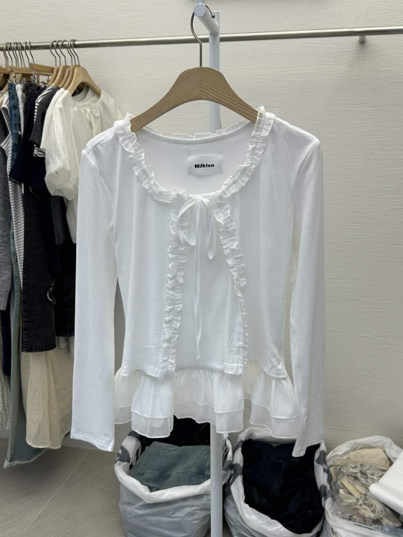 MILK TEA東大門代購女士新品推薦時尚26春夏職業長袖T恤MILK TEA長袖T恤