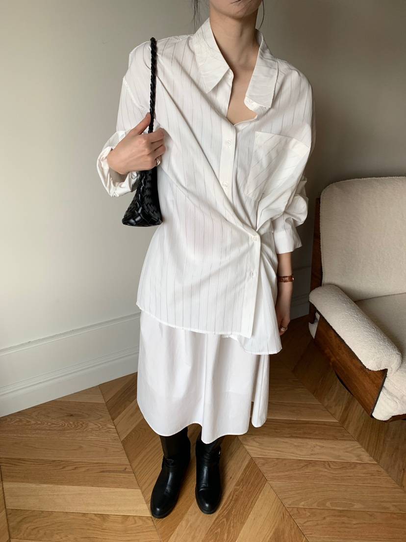 BLACK PIG韓國代購女士新品時尚休閑熱賣襯衫蕾絲衫條紋VIVIAN_LEE襯衫/蕾絲衫