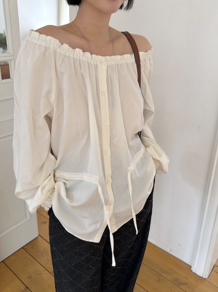 THE LINE-Q韓國直郵女士新品熱賣時尚人氣襯衫蕾絲衫褶皺THE LINE-Q襯衫/蕾絲衫