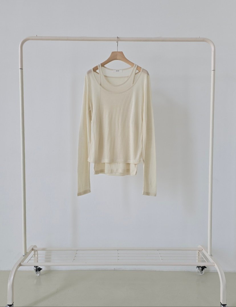 J SHOP東大門直郵女士新款熱賣休閑真品26春夏長袖T恤假兩件J_SHOP長袖T恤